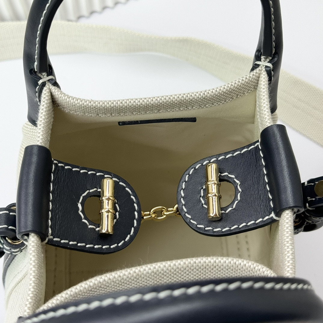 Loro Piana Micro Bale Bag Cotton, Linen 23 x 16 x 14 cm