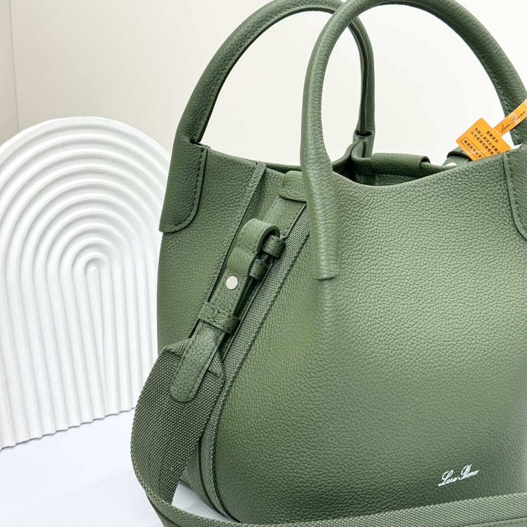 Loro Piana Small Bale Bag Grained Calfskin 17 x 17 x 21 cm