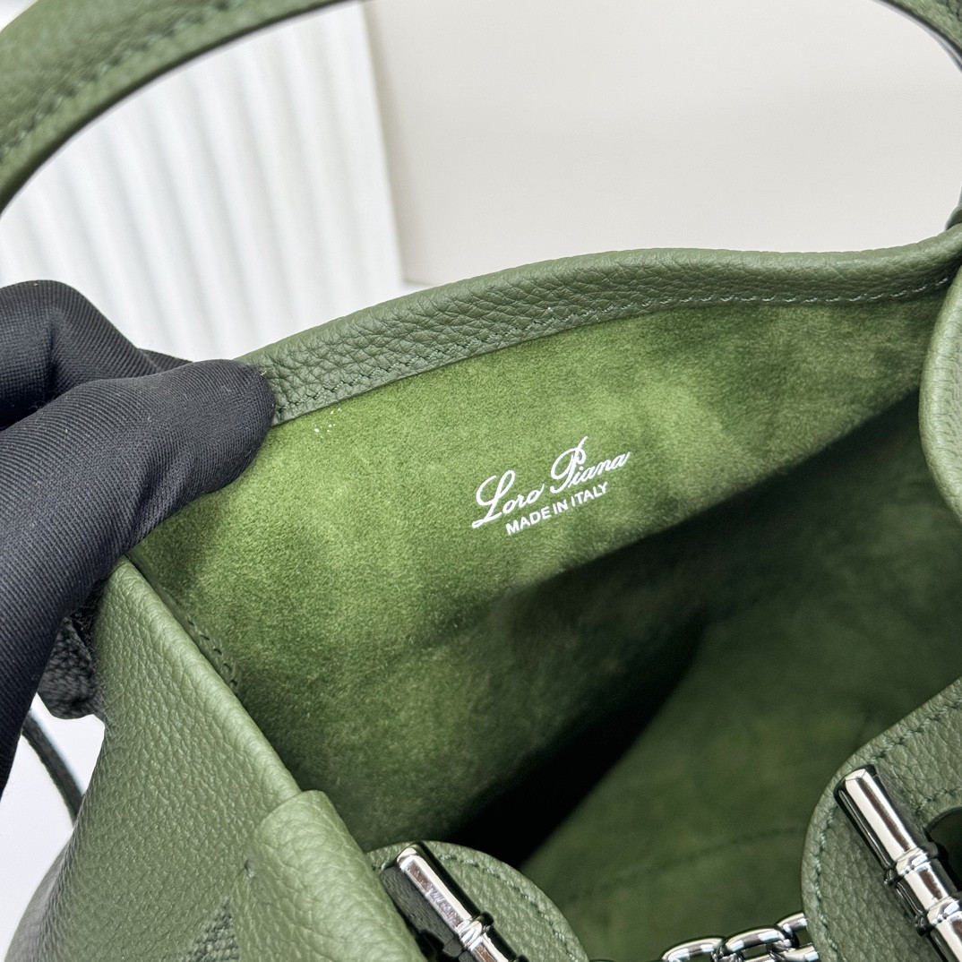 Loro Piana Small Bale Bag Grained Calfskin 17 x 17 x 21 cm