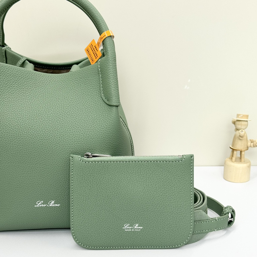 Loro Piana Small Bale Bag Grained Calfskin 17 x 17 x 21 cm