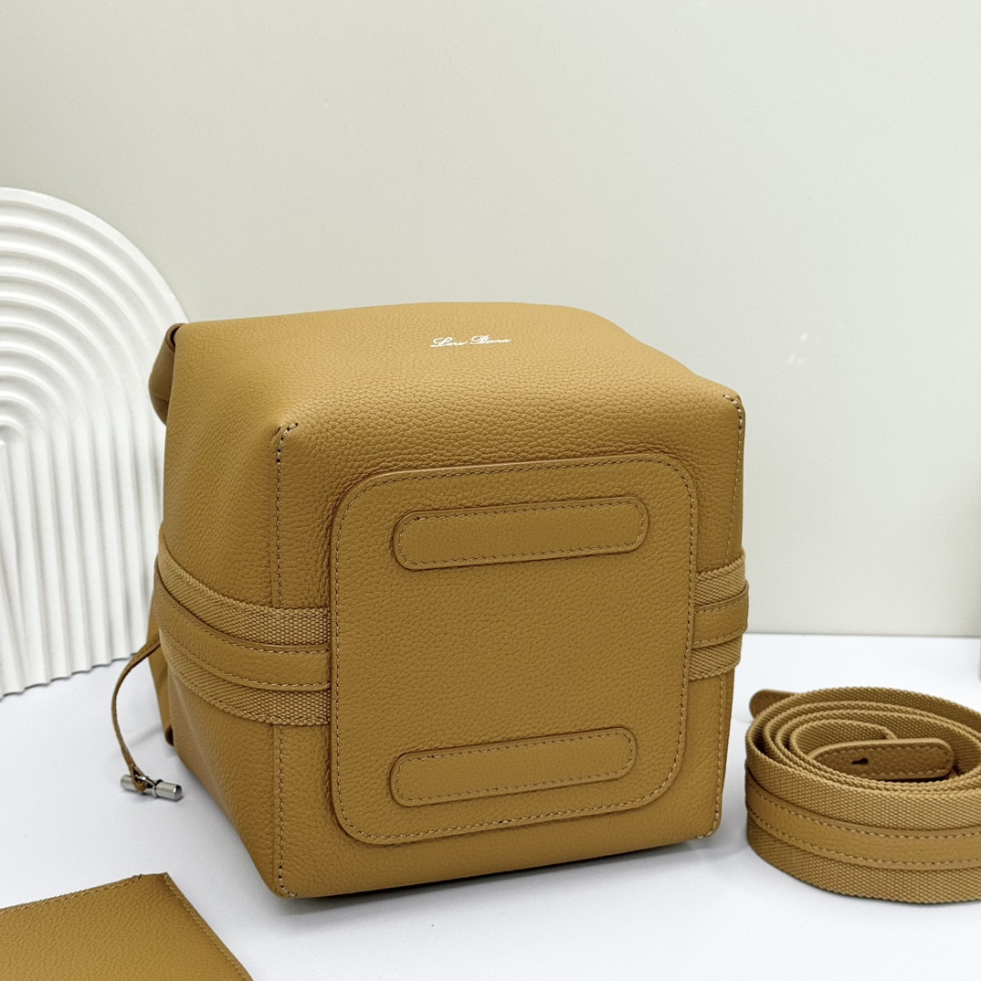 Loro Piana Small Bale Bag Grained Calfskin 17 x 17 x 21 cm