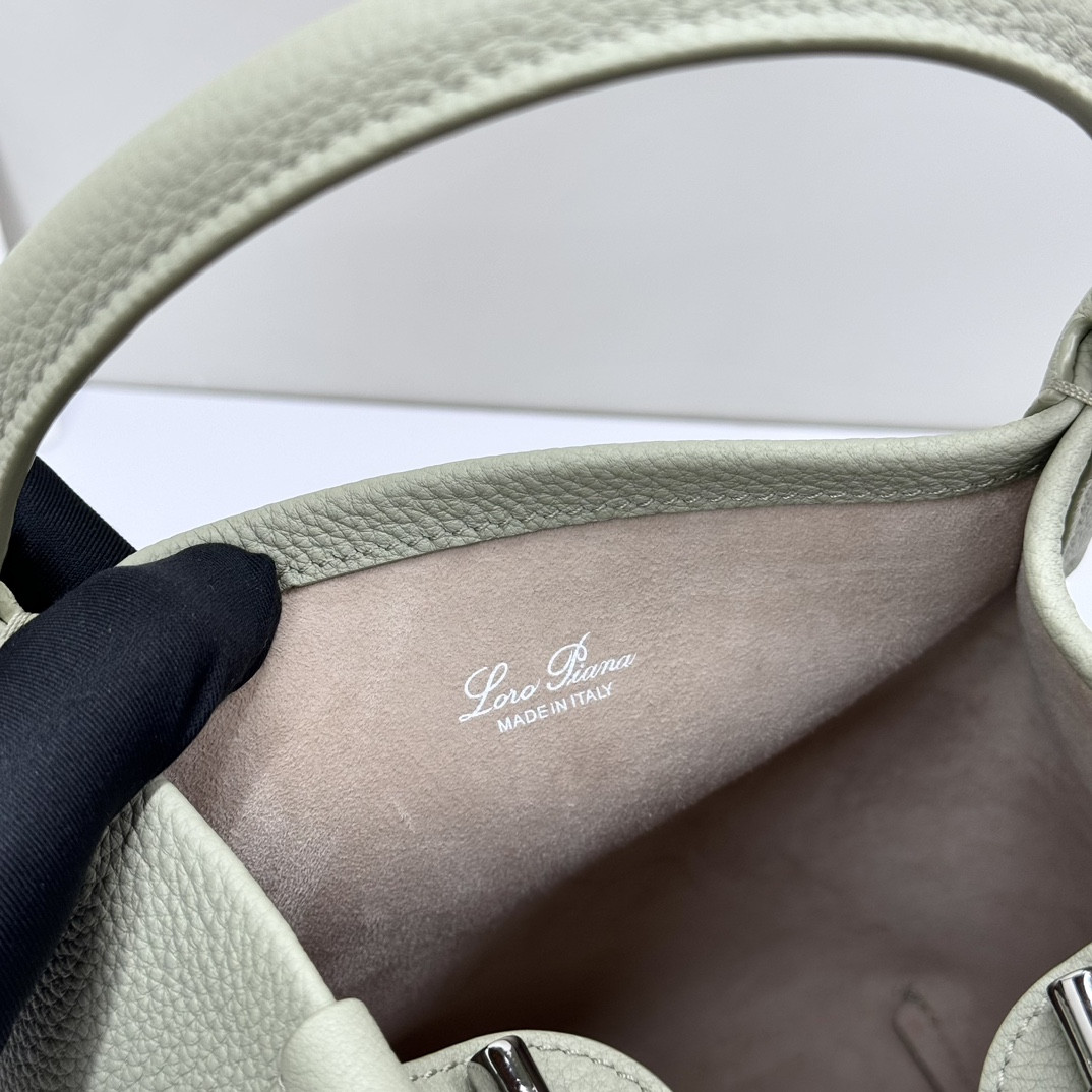 Loro Piana Small Bale Bag Grained Calfskin 17 x 17 x 21 cm