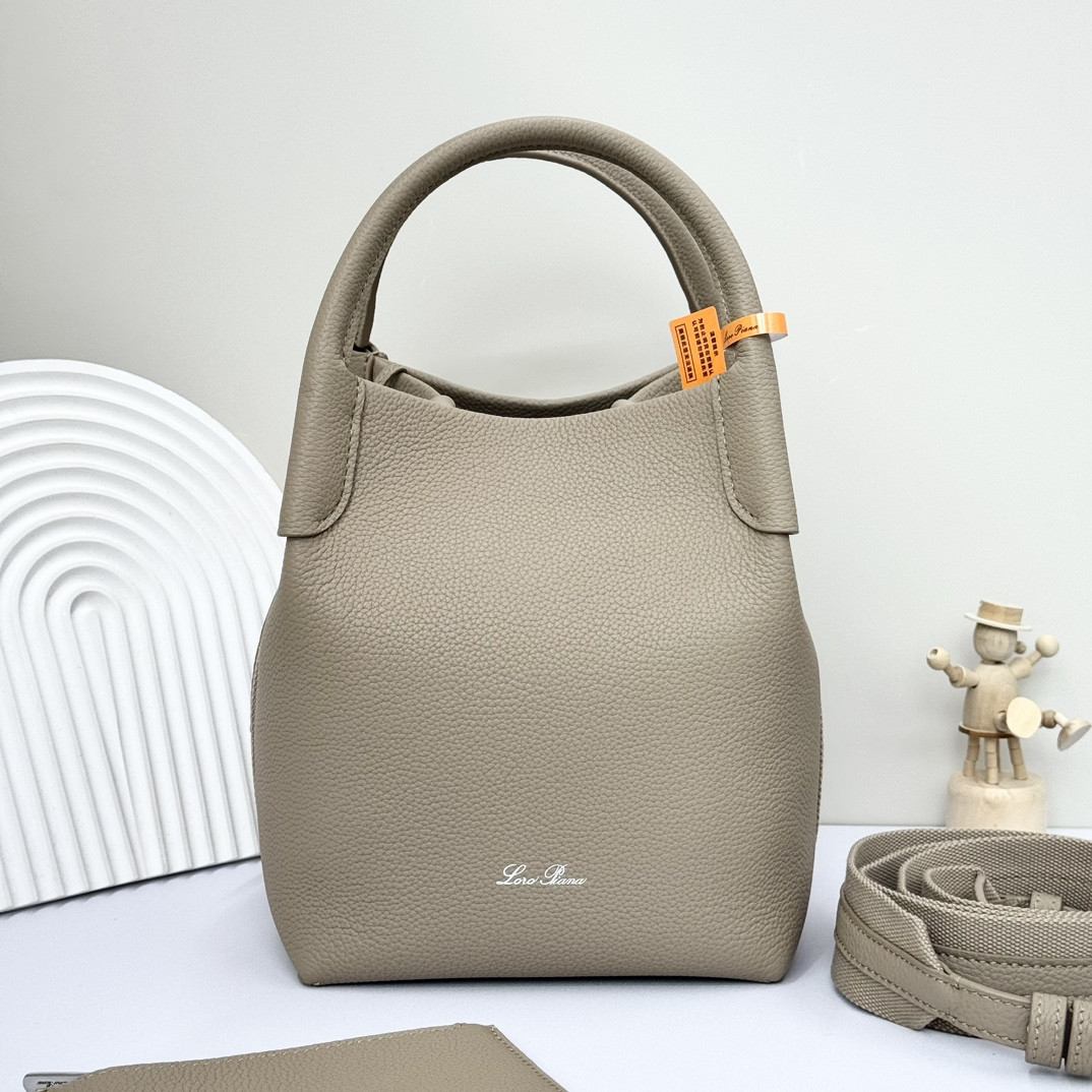 Loro Piana Small Bale Bag Grained Calfskin 17 x 17 x 21 cm