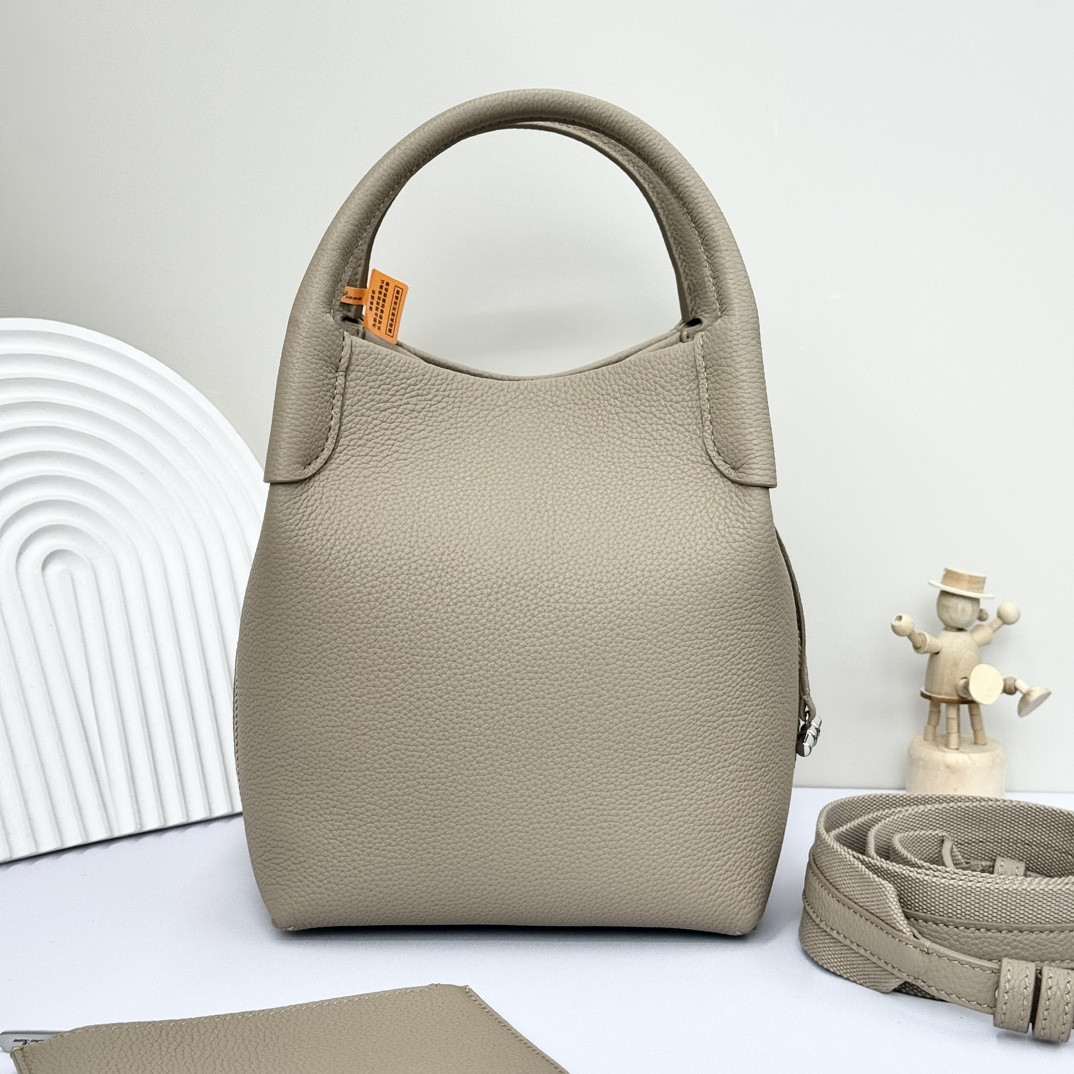 Loro Piana Small Bale Bag Grained Calfskin 17 x 17 x 21 cm