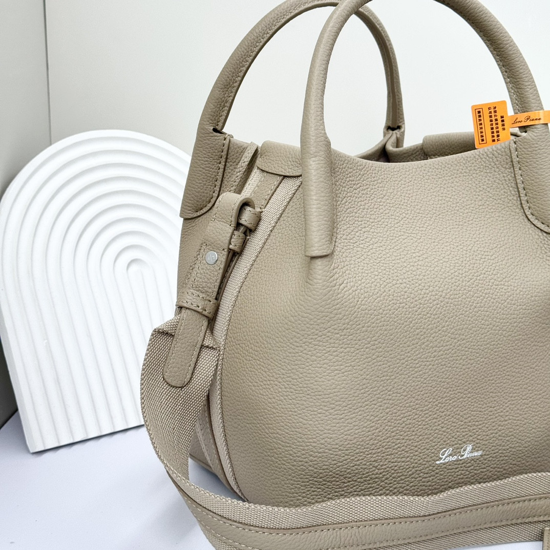 Loro Piana Small Bale Bag Grained Calfskin 17 x 17 x 21 cm