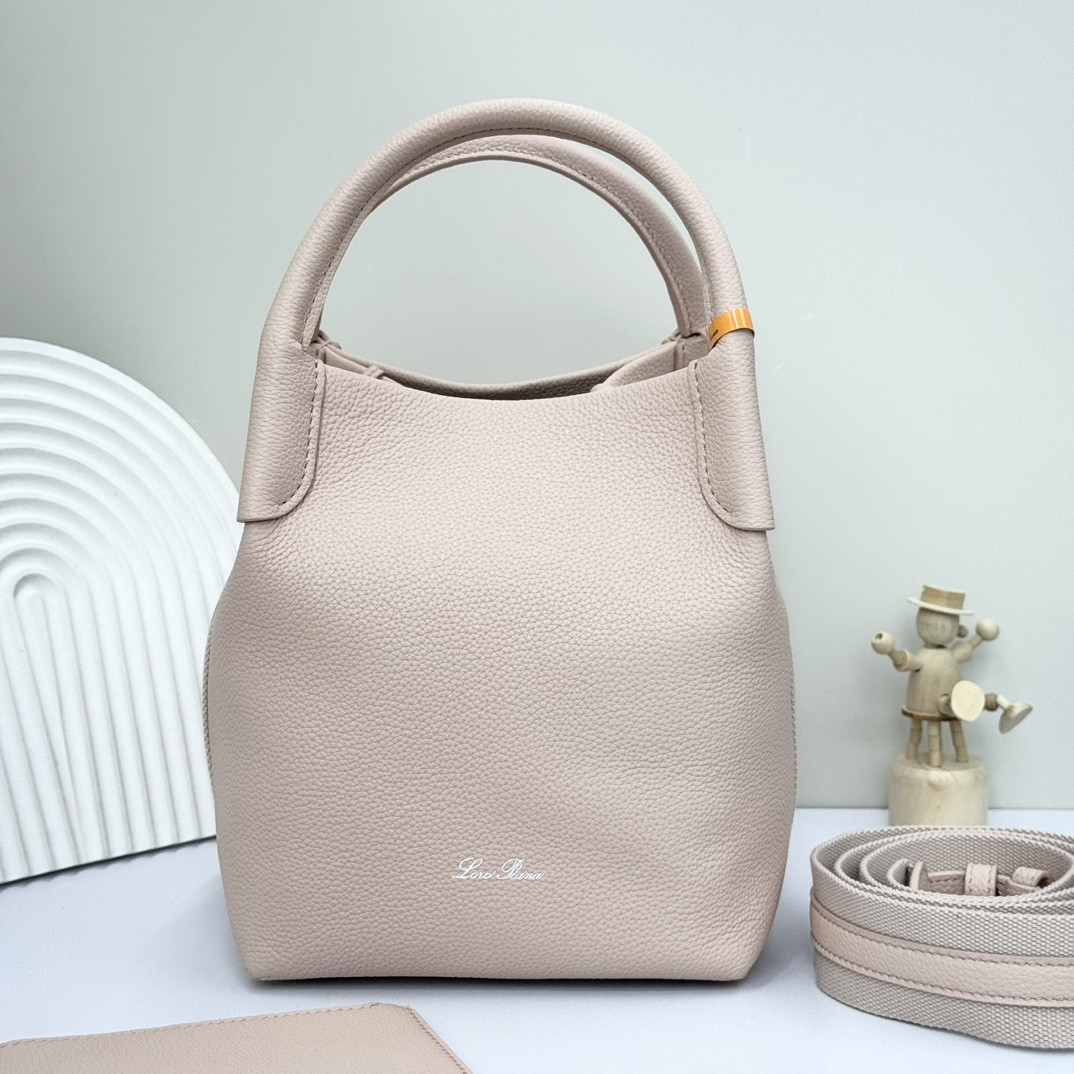 Loro Piana Small Bale Bag Grained Calfskin 17 x 17 x 21 cm