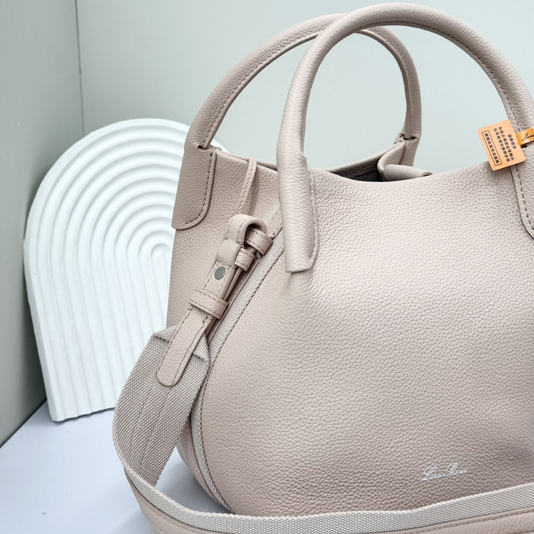 Loro Piana Small Bale Bag Grained Calfskin 17 x 17 x 21 cm