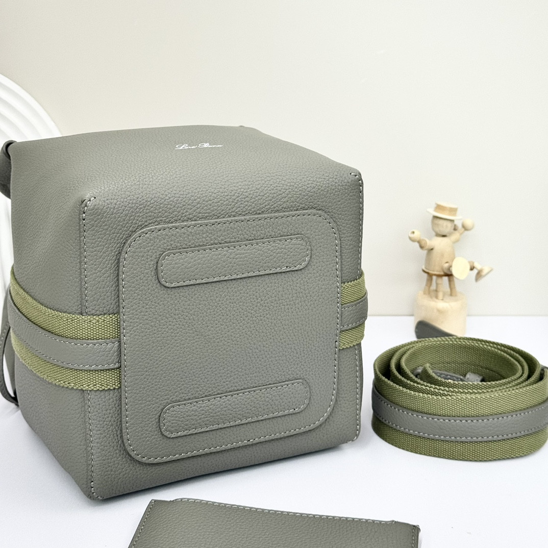 Loro Piana Small Bale Bag Grained Calfskin 17 x 17 x 21 cm