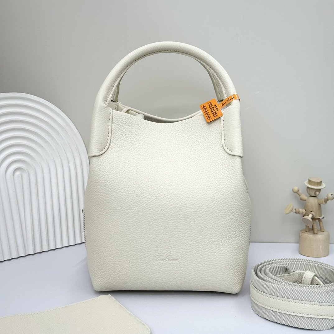 Loro Piana Small Bale Bag Grained Calfskin 17 x 17 x 21 cm