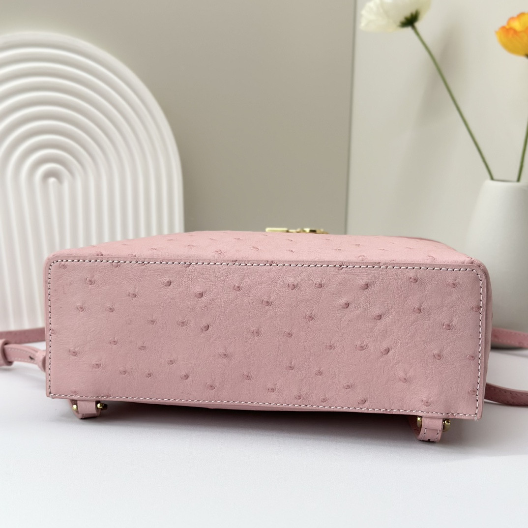 Loro Piana Extra Pocket backpack L23.5 Ostrich-grained Leather 23 x 21 x 8 cm