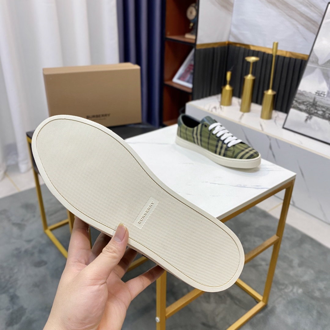 UA Burberry Check and Leather Sneakers