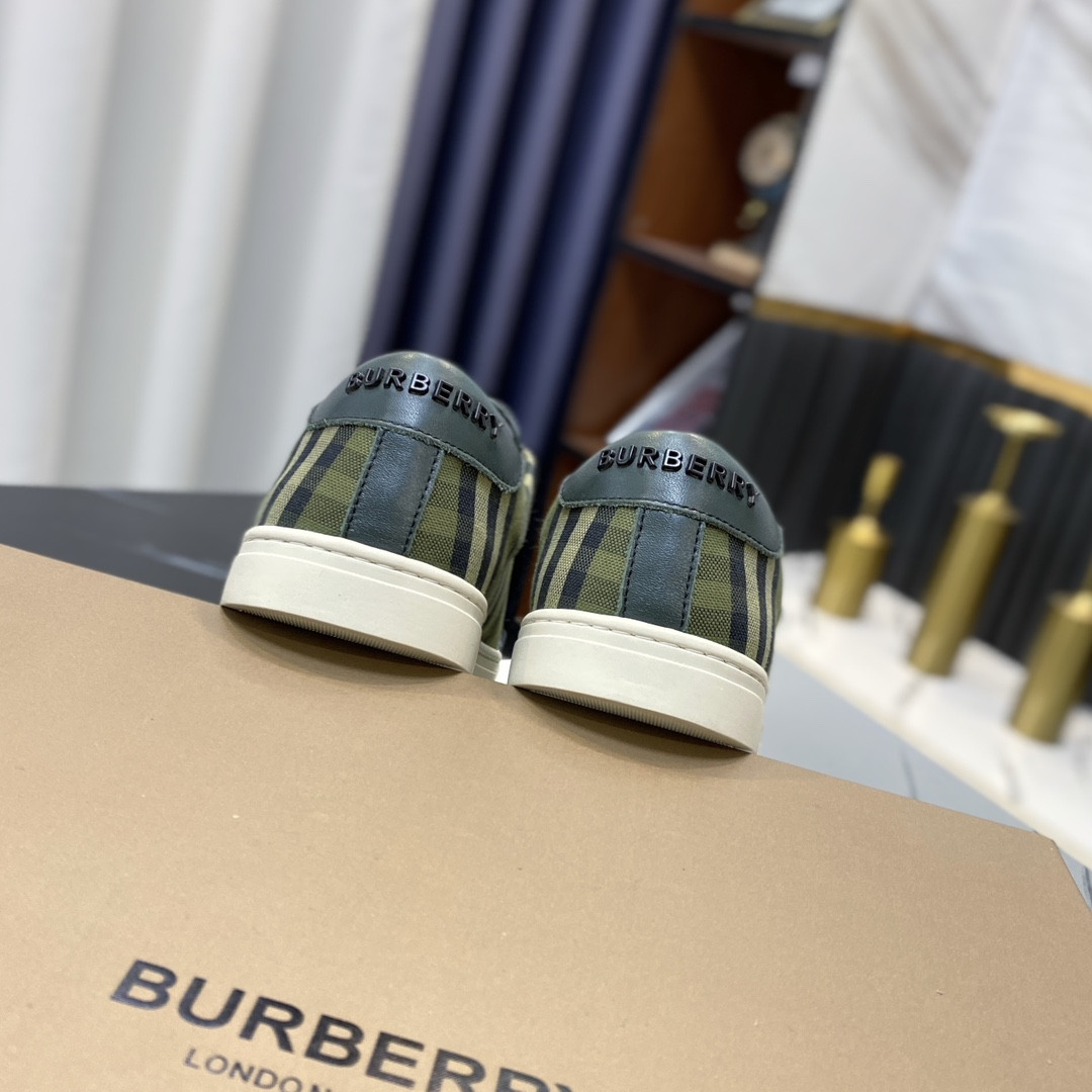 UA Burberry Check and Leather Sneakers