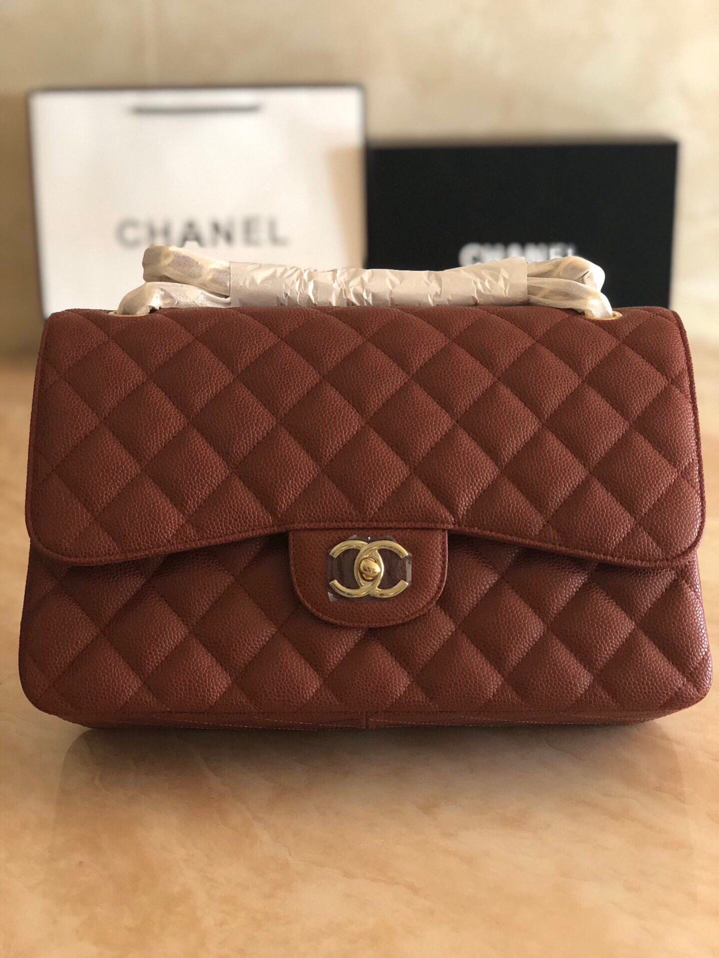 Chanel Classic Flap Jumbo 30cm CF Gold Hardware 7.6 × 11.7 × 3.9 in