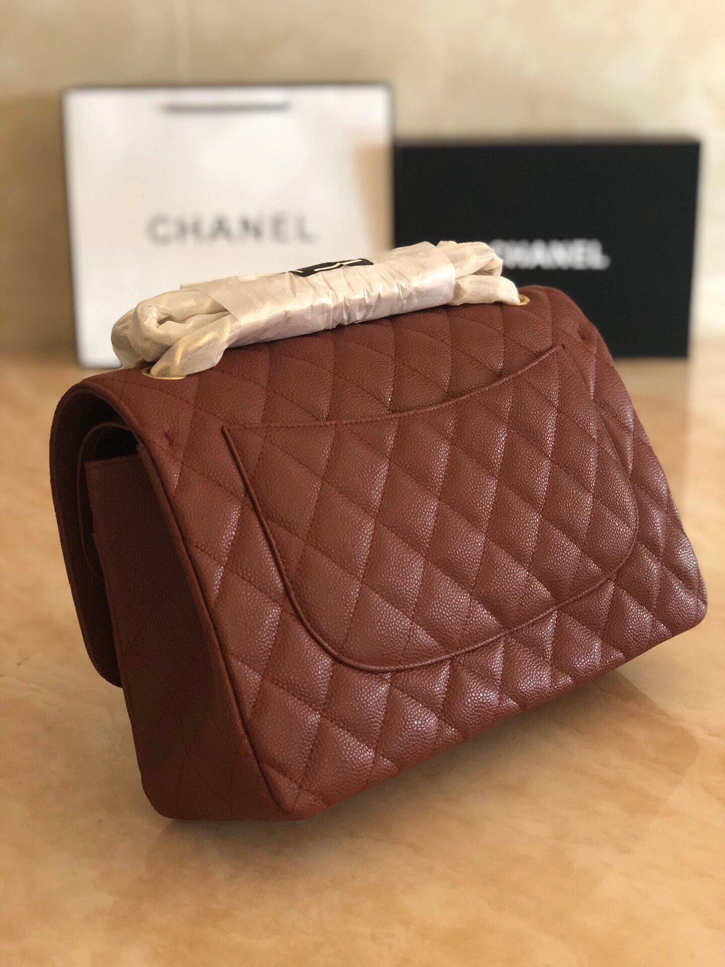 Chanel Classic Flap Jumbo 30cm CF Gold Hardware 7.6 × 11.7 × 3.9 in