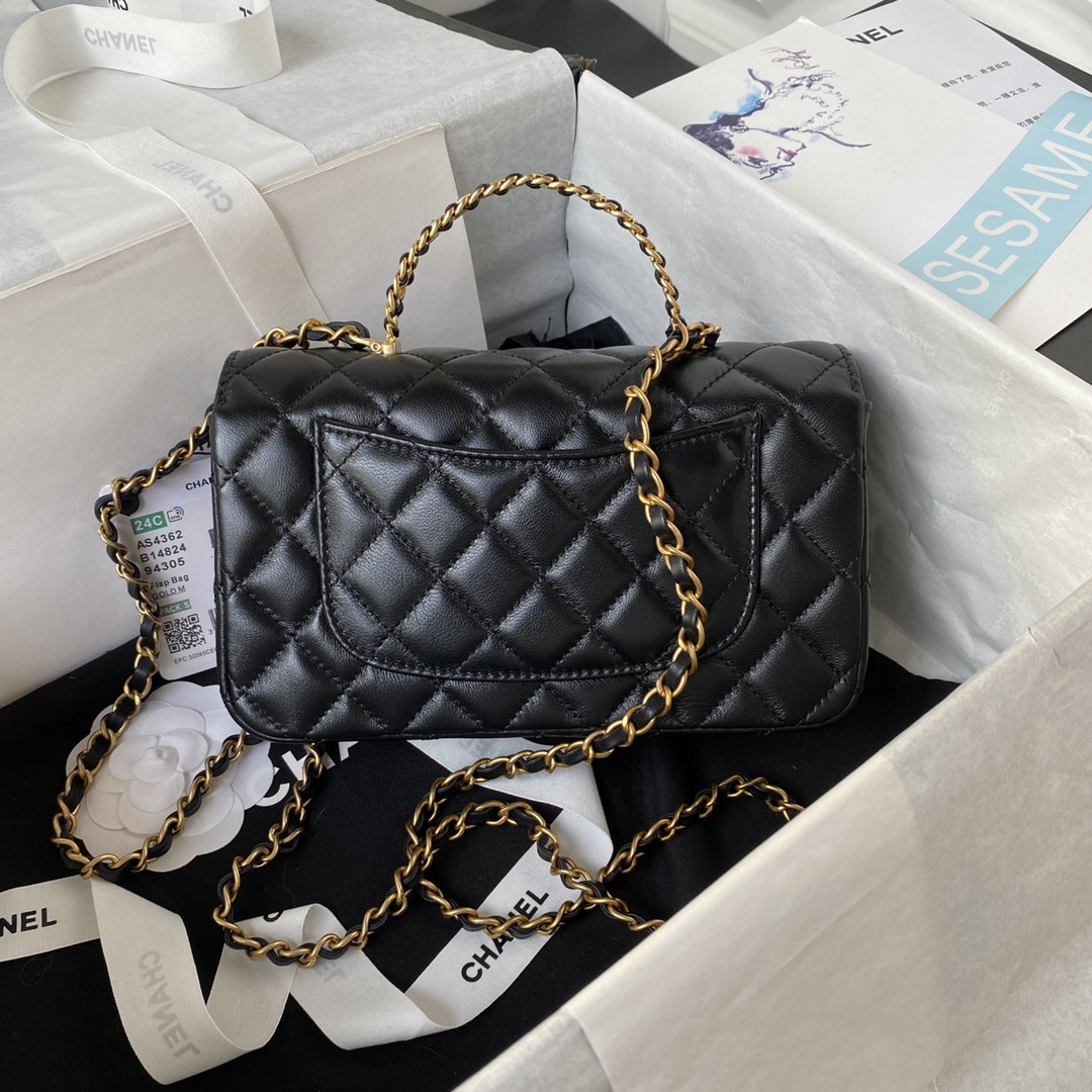 Chanel MINI CLASSIC HANDBAG WITH TOP HANDLE 12 × 20 × 6 CM