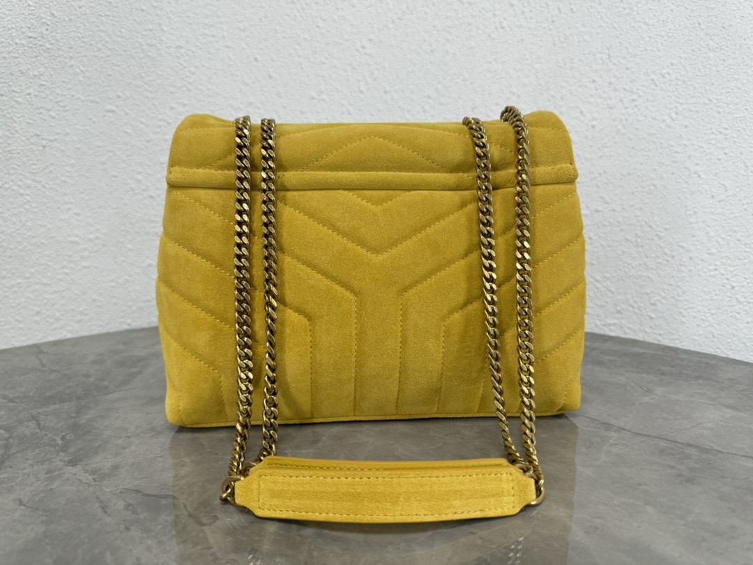 YSL LOULOU QUILTED SUEDE 23x17x9cm