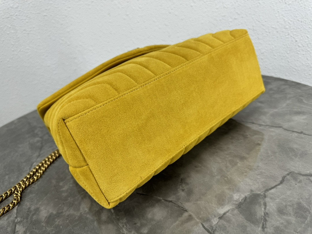 YSL LOULOU QUILTED SUEDE 32x22x9cm
