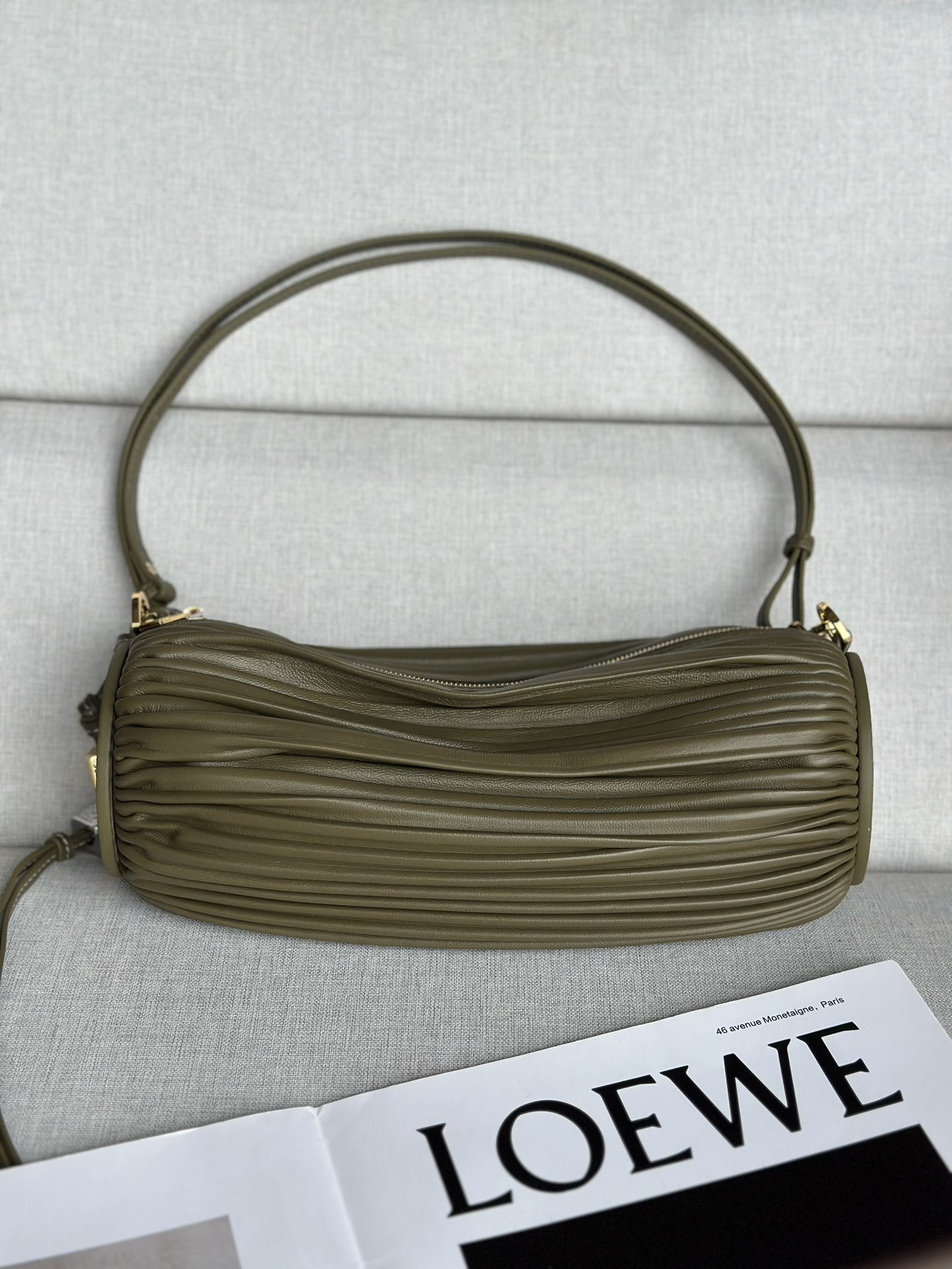 LOEWE Bracelet Pouch in pleated nappa 25x10x10cm