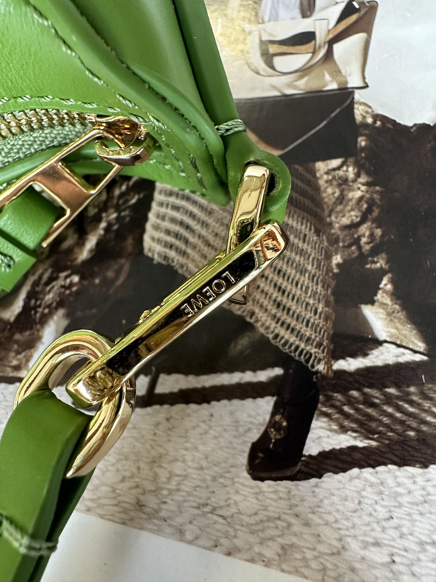 LOEWE Puzzle Fold pouch in shiny nappa calfskin 23x6.5x15.5cm