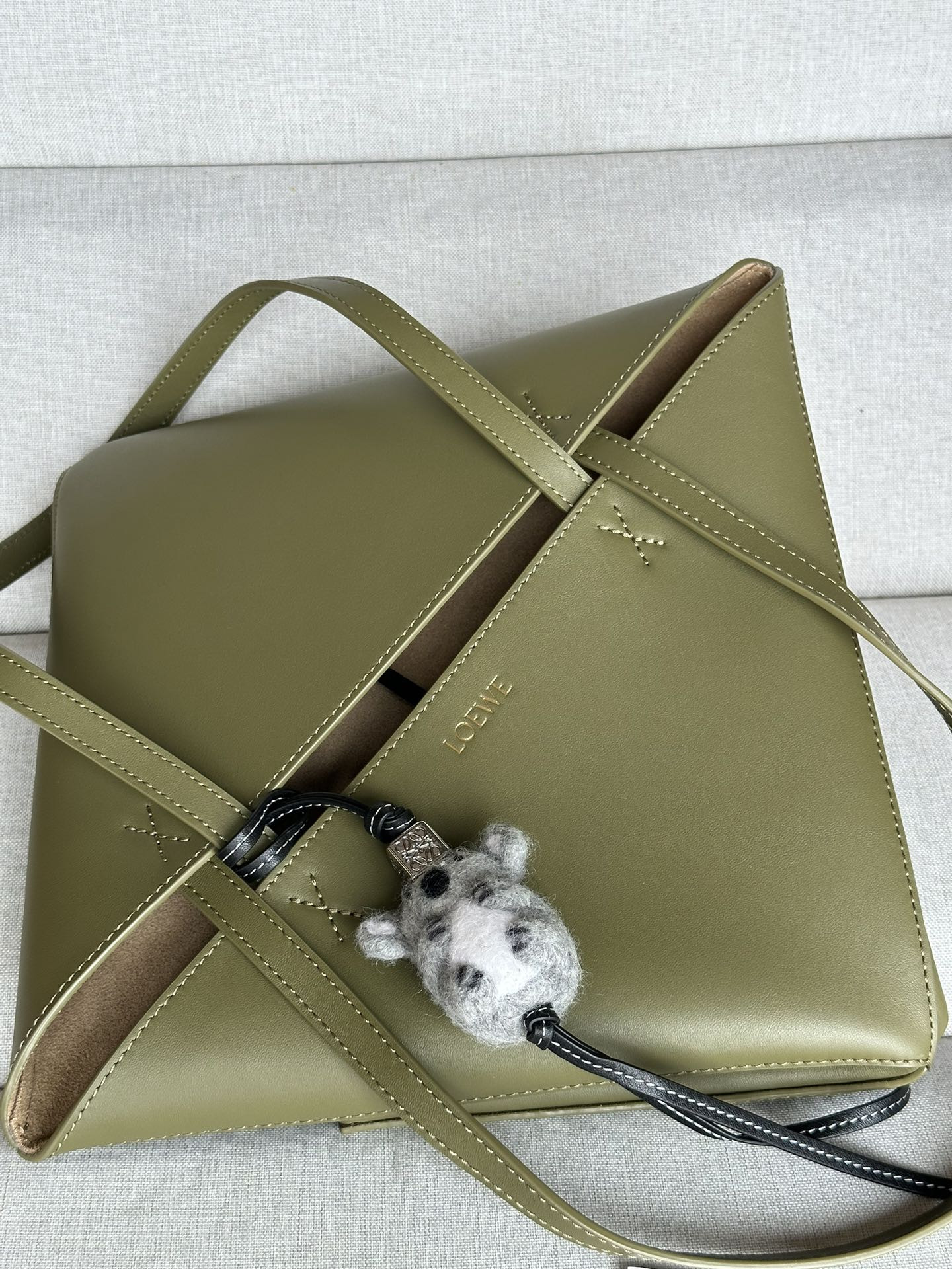 LOEWE Medium Puzzle Fold tote in shiny calfskin 25.5x14.5x31.5cm