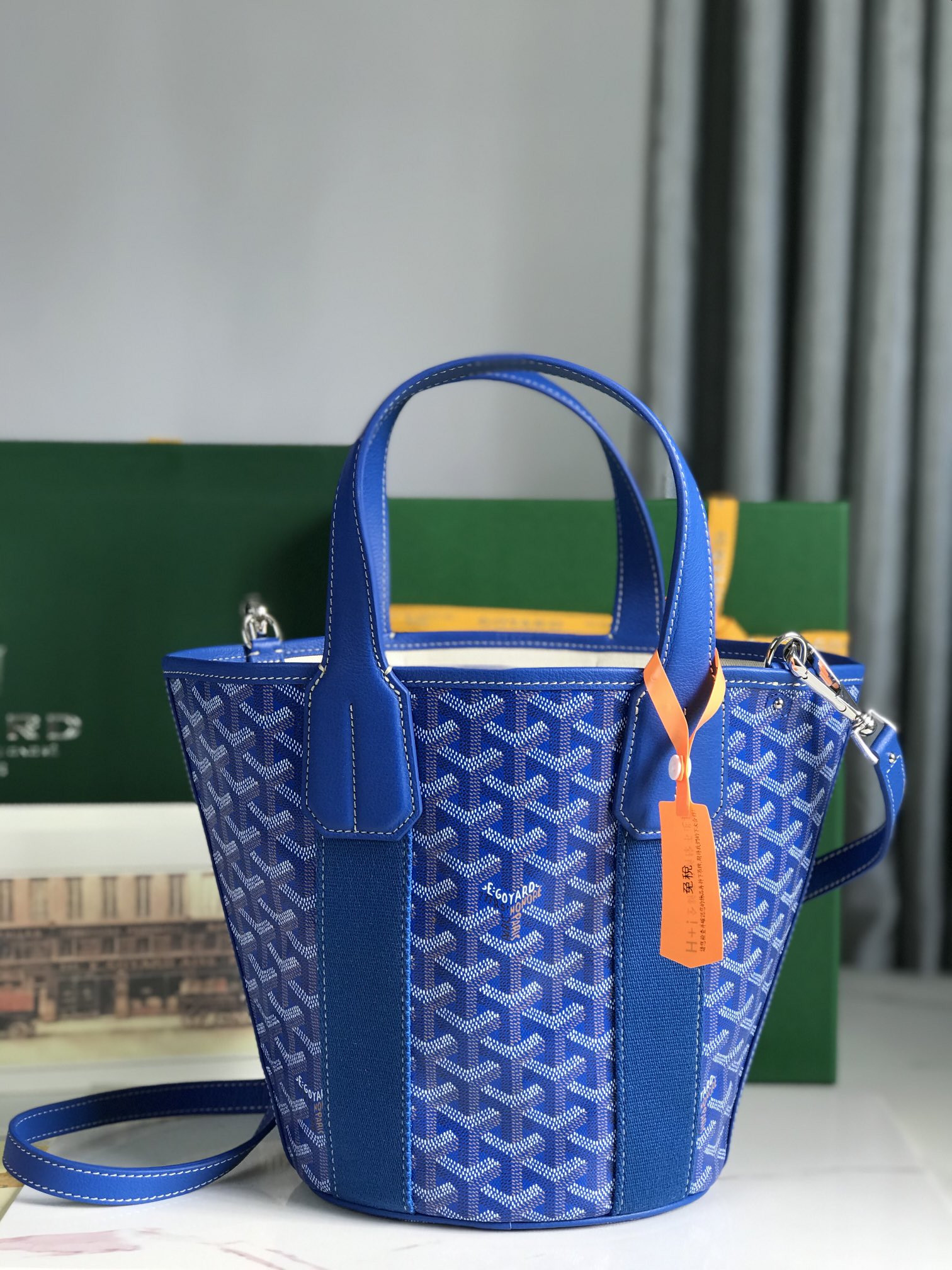 Goyard Goyardine Belharra PM Coral Tote Palladium Hardware 18x14x23cm