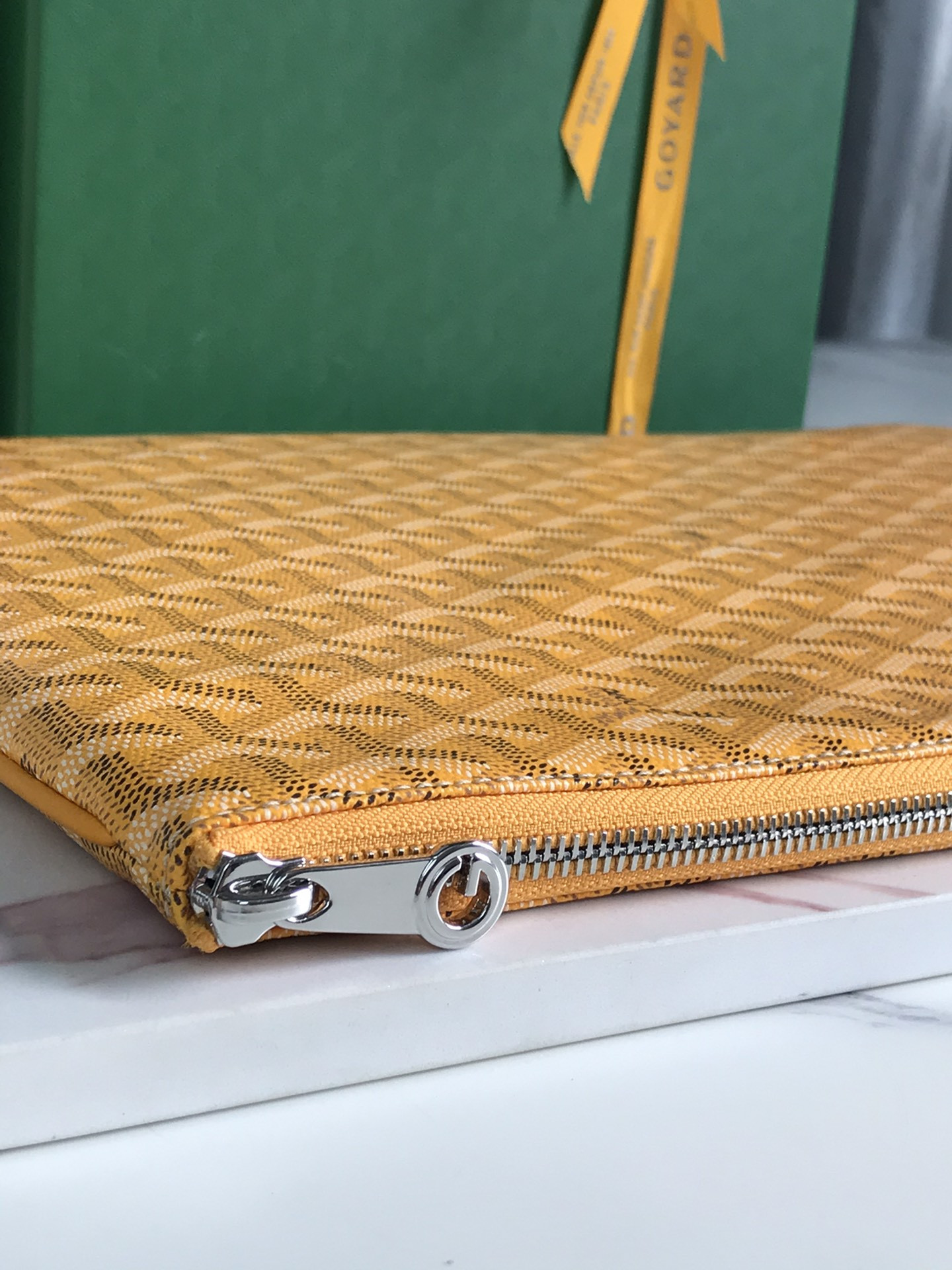 Goyard Goyardine Senat MM Pouch Palladium Hardware 36x26x0.5cm