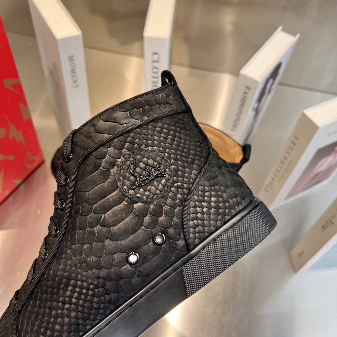 UA Christian Louboutin high-top matte snake print version