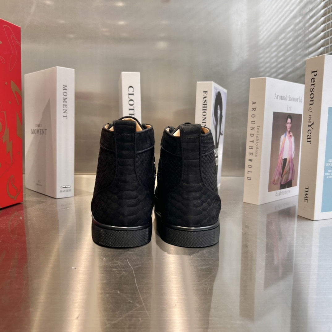 UA Christian Louboutin high-top matte snake print version