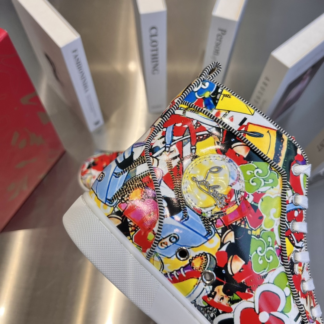 UA Christian Louboutin high-top matte snake print version