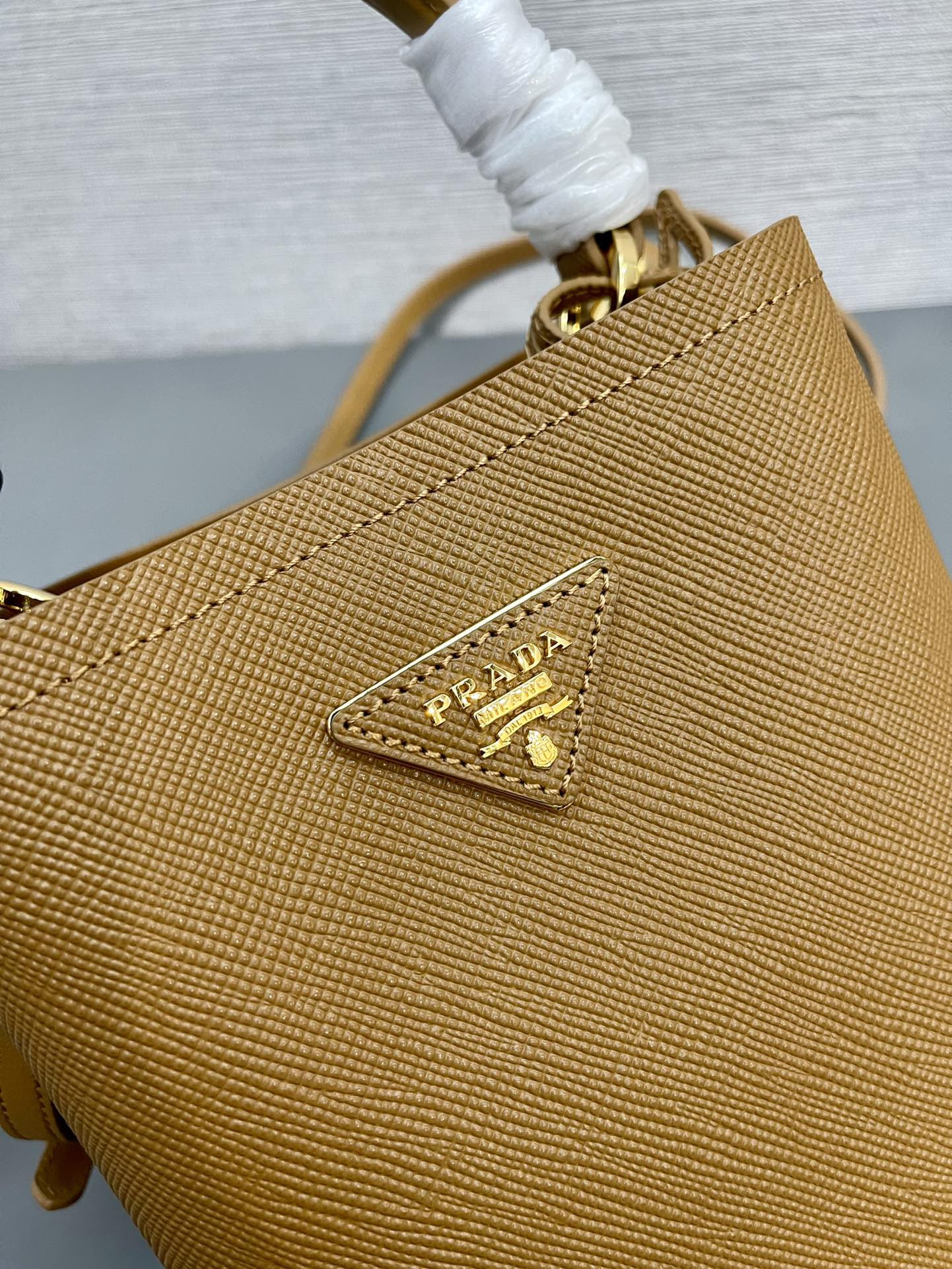 Prada Small Saffiano Leather Prada Panier Bag 18x17x10.5cm