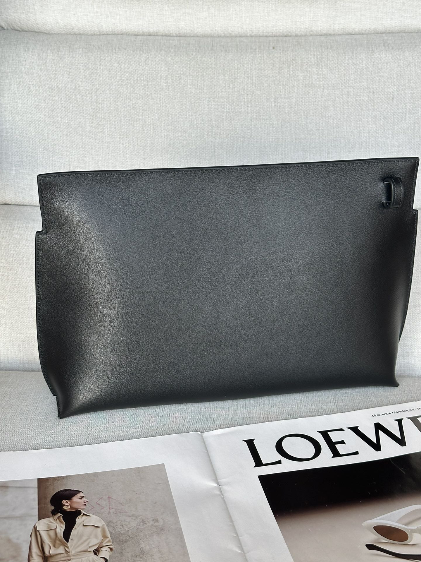 Loewe T Pouch in satin calfskin 29.5x6.5x20.5cm