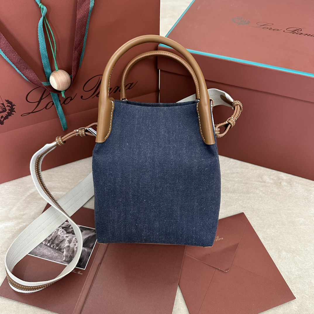 Loro Piana Small Bale Cotton Bag 20x18x17cm