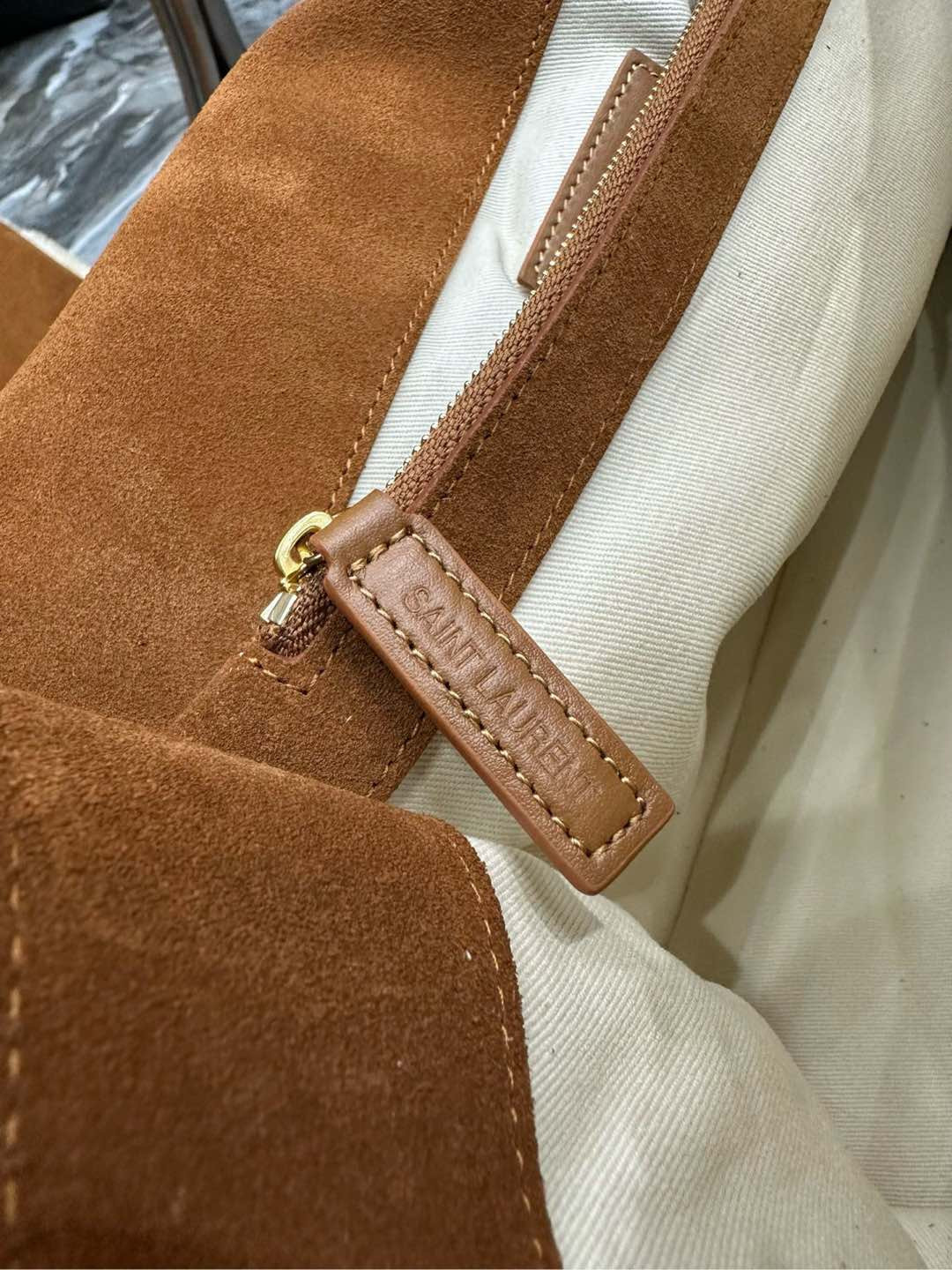 YSL Jamie Large in Suede and Shearling 38×26×12cm