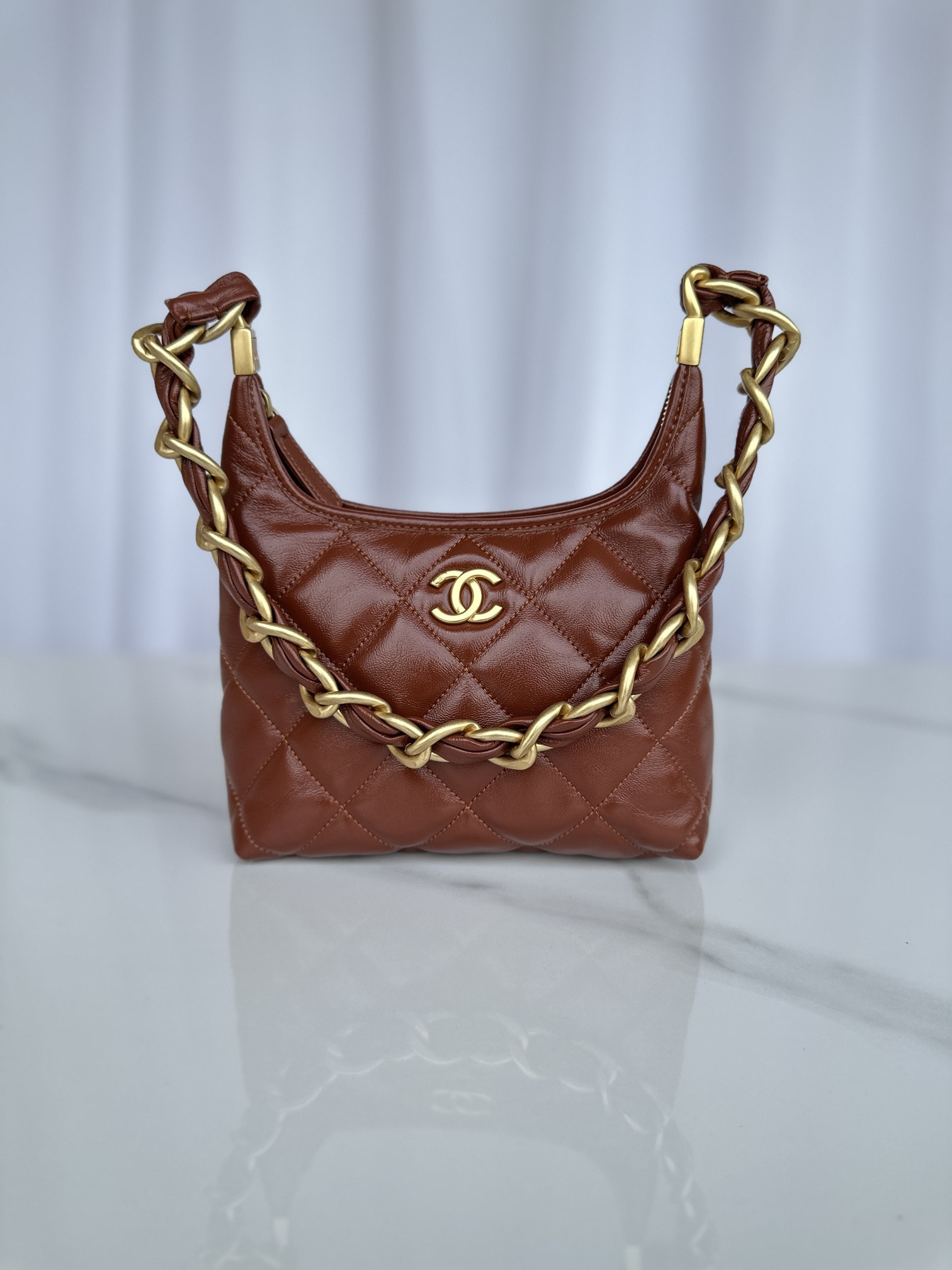 Chanel Hobo Handbag 22×22×9cm