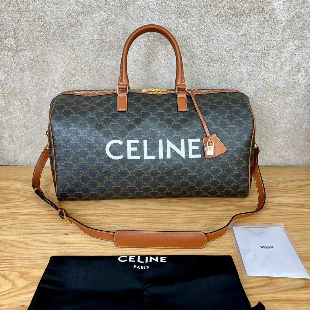 Celine Large Travel Bag IN Triomphe Canvas with Celine Print 50x27x23cm