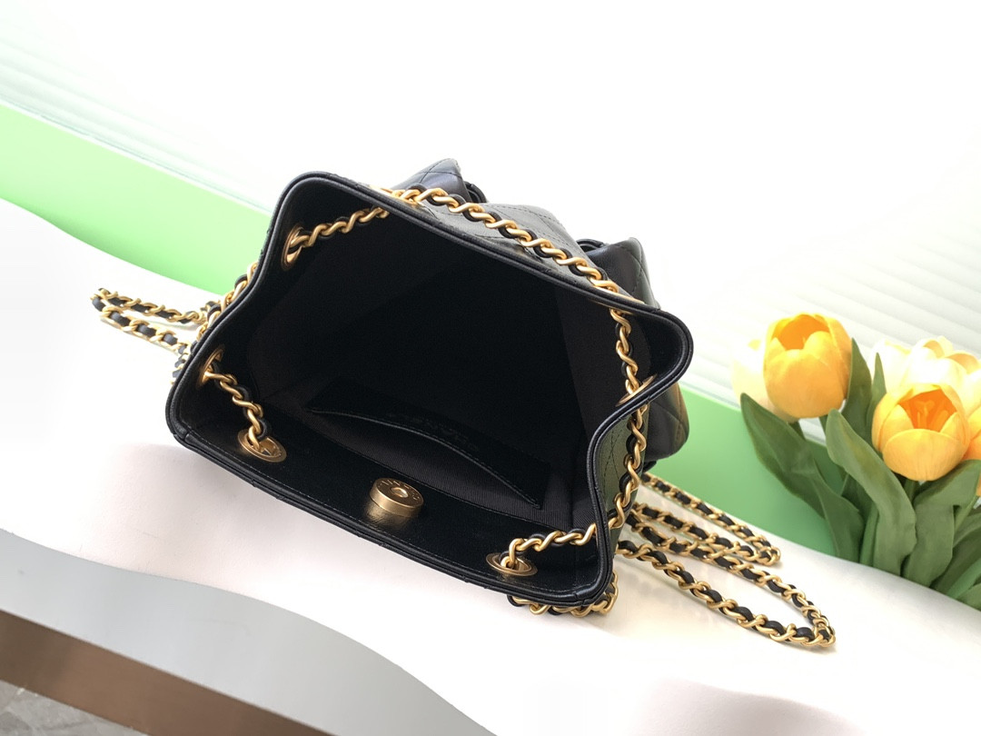 Chanel Backpack Shiny Lambskin 24.5x18x8cm