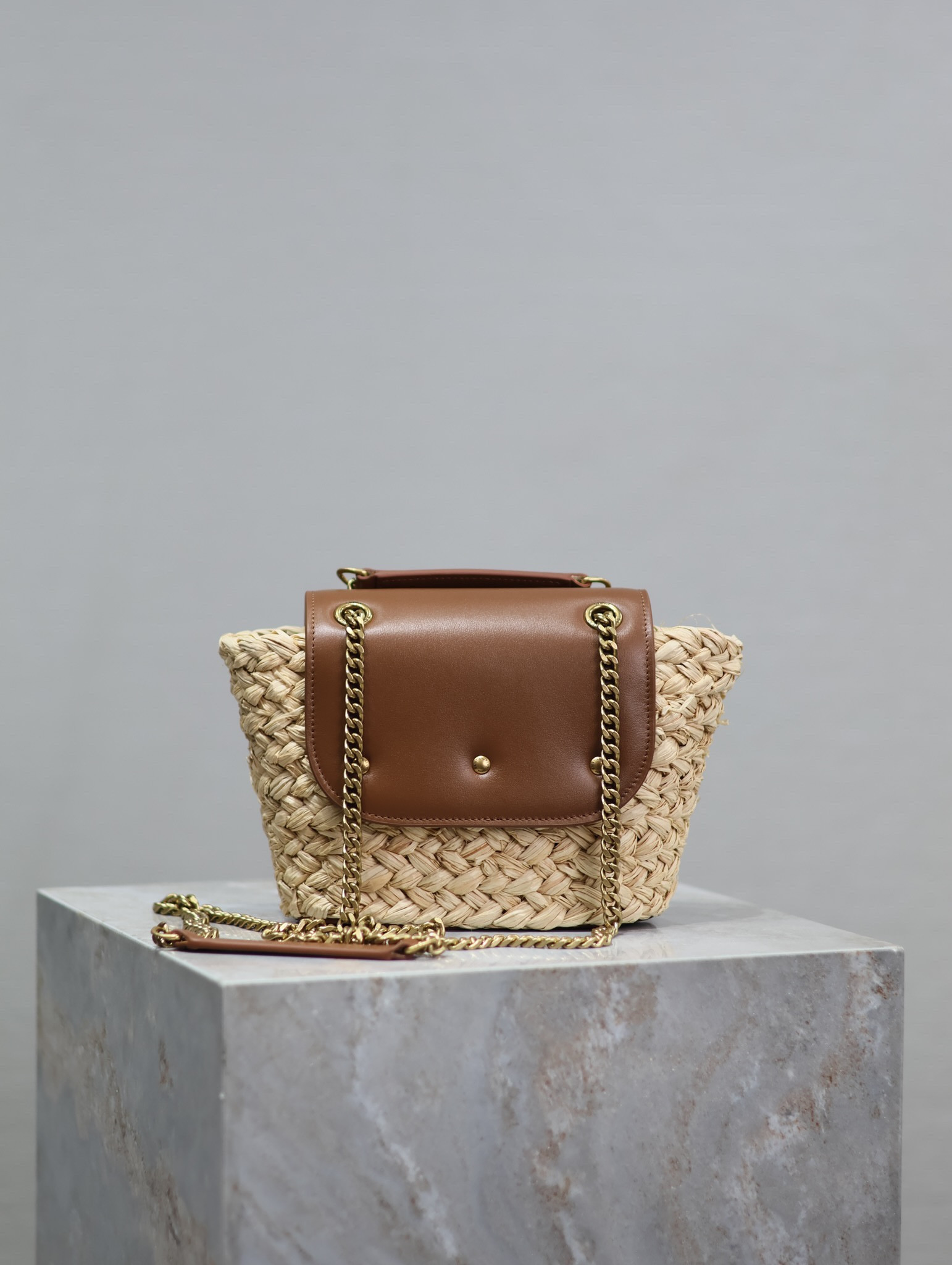 YSL Mini manon (raffiaaged vegetable tanned leather) 774269 23x12x6cm