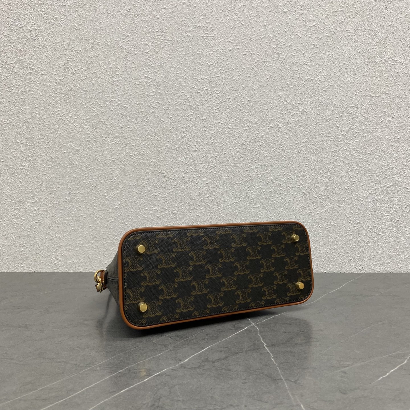 Celine Small Bowling in Triomphe canvas and calfskin 25x17x10cm