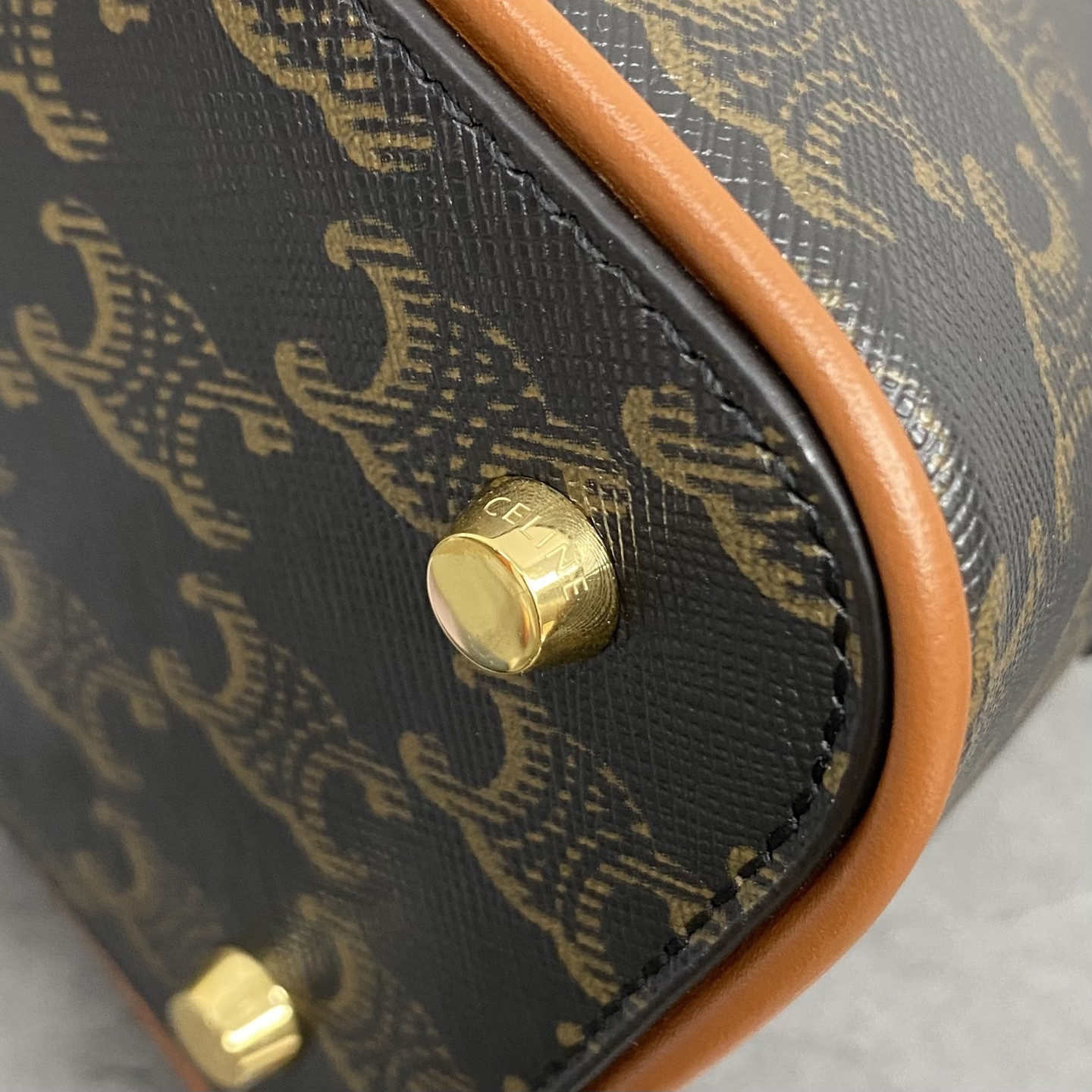 Celine Small Bowling in Triomphe canvas and calfskin 25x17x10cm