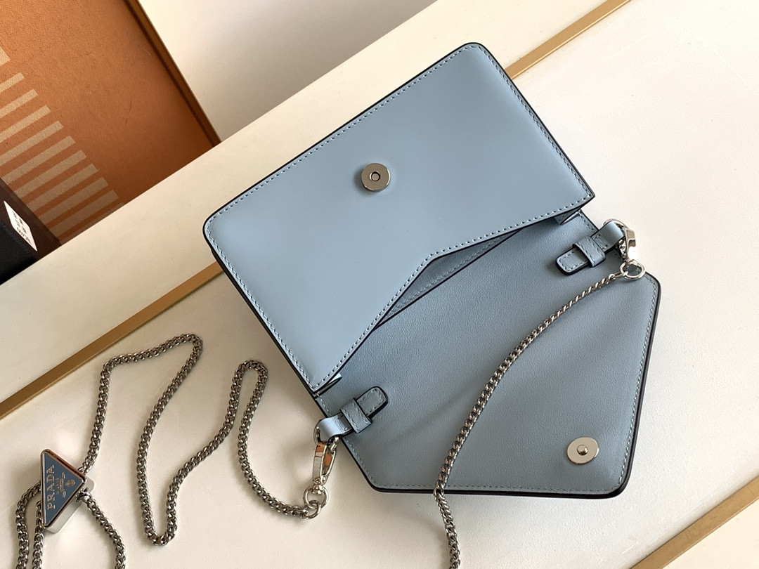 Prada Brushed Leather Shoulder Bag 17x 9.5x3.5cm