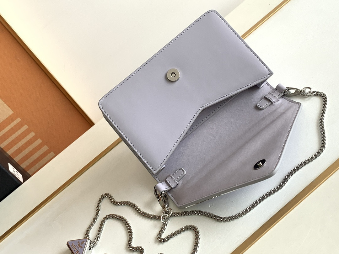 Prada Brushed Leather Shoulder Bag 17x 9.5x3.5cm