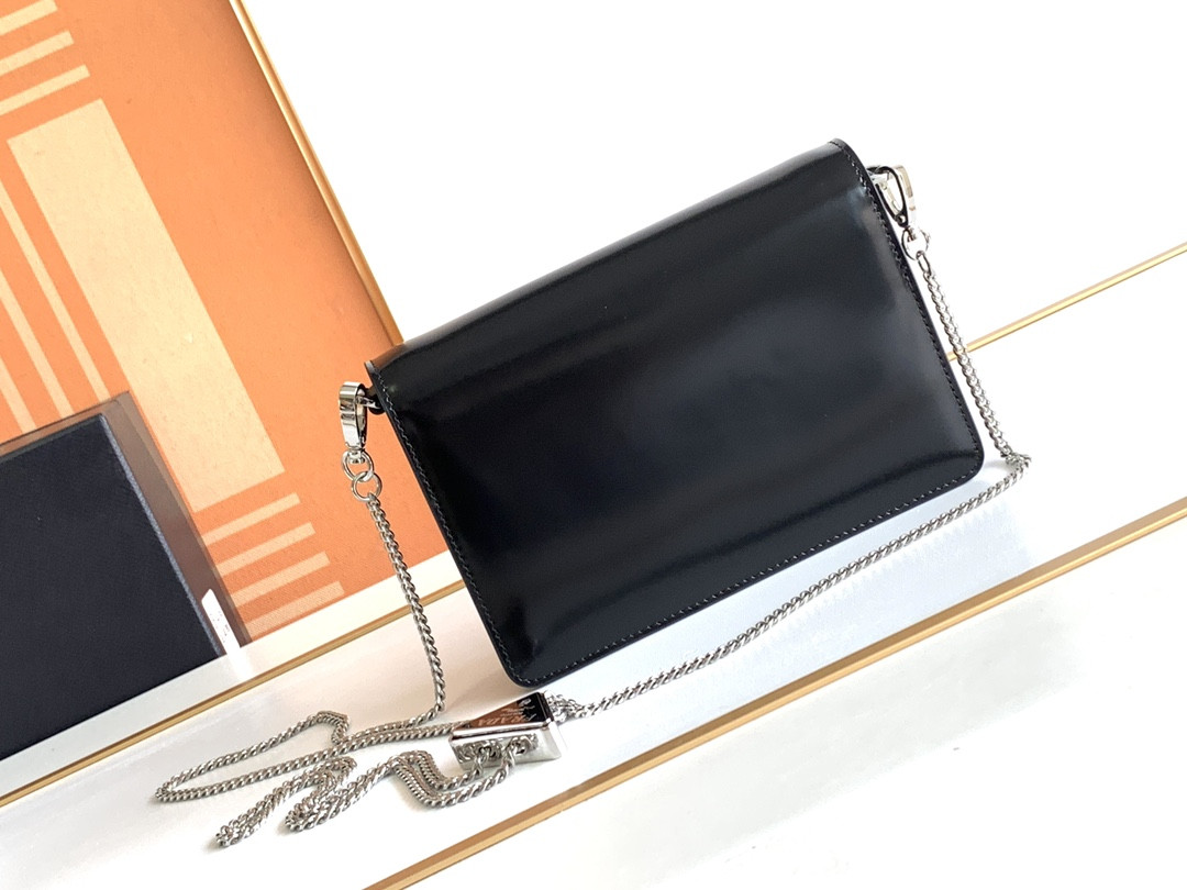 Prada Brushed Leather Shoulder Bag 17x 9.5x3.5cm