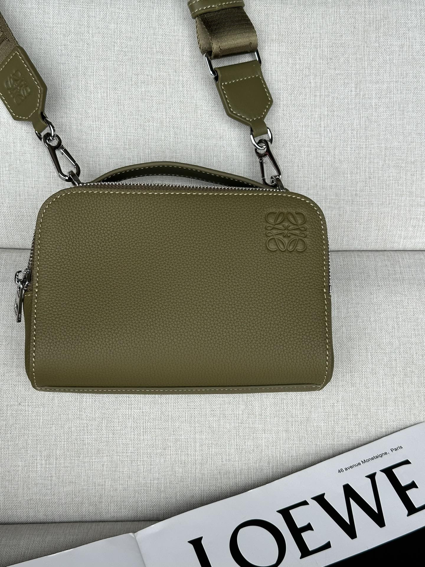 Loewe Mini crossbody camera bag in soft grained calfskin 18x8.5x13cm