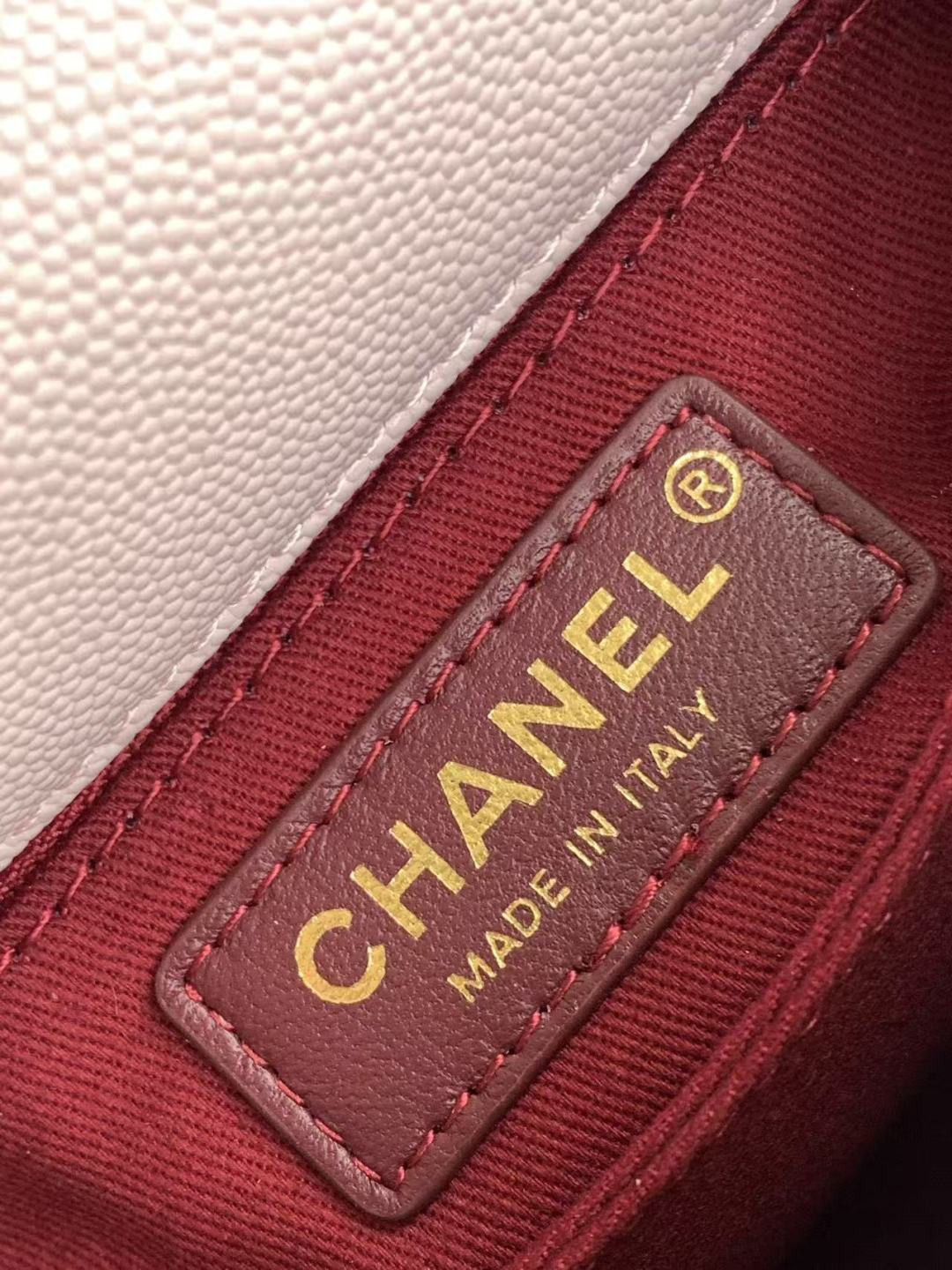 Chanel Mini Flap Bag with Top Handle Grained Calfskin & Gold-Tone Metal AS2215 13x19x9cm