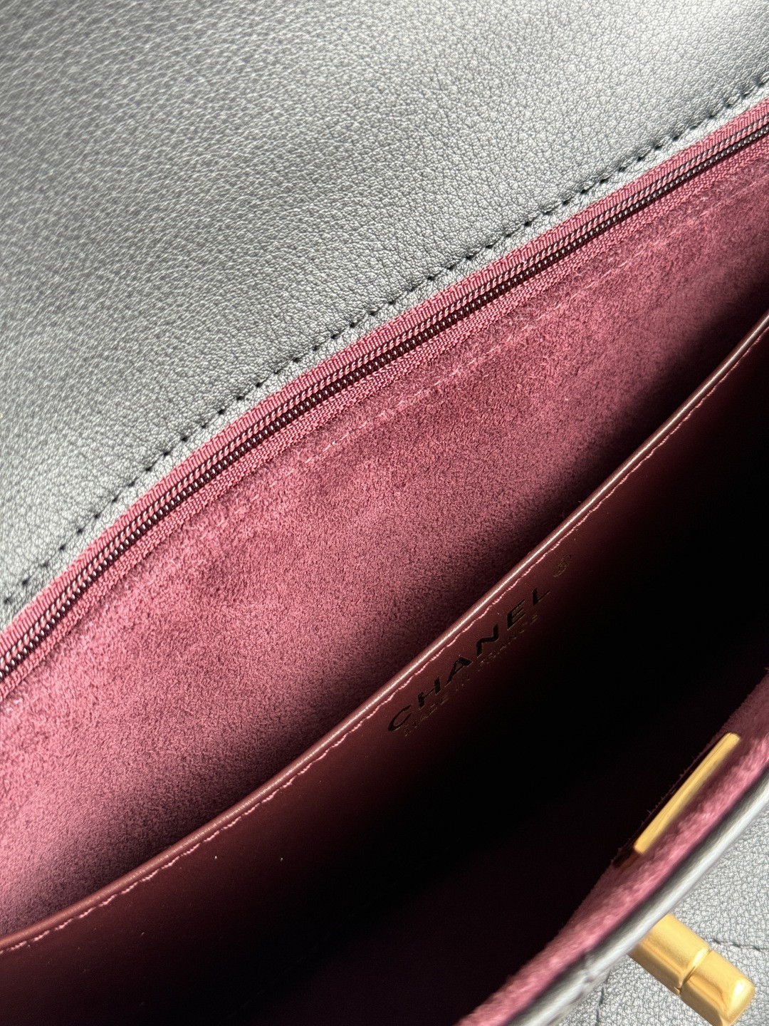 Chanel Large Flap Bag with Top Handle Calfskin 20.5x28x9.5cm