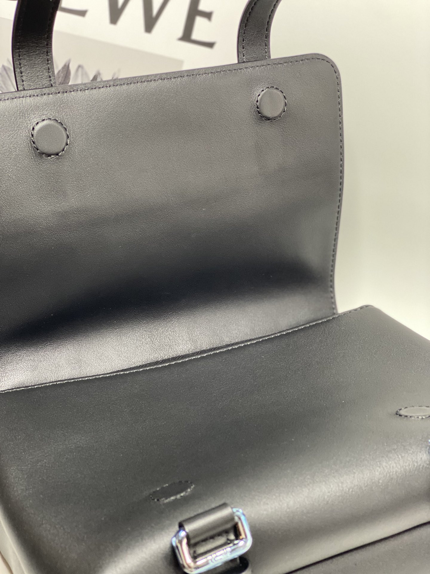 Loewe XS Military messenger bag in supple smooth calfskin and jacquard 18x23x9cm