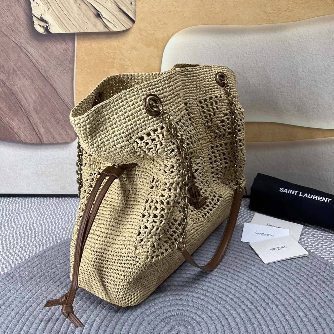 YSL JAMIE SHOPPING in raffia 35x35x10cm