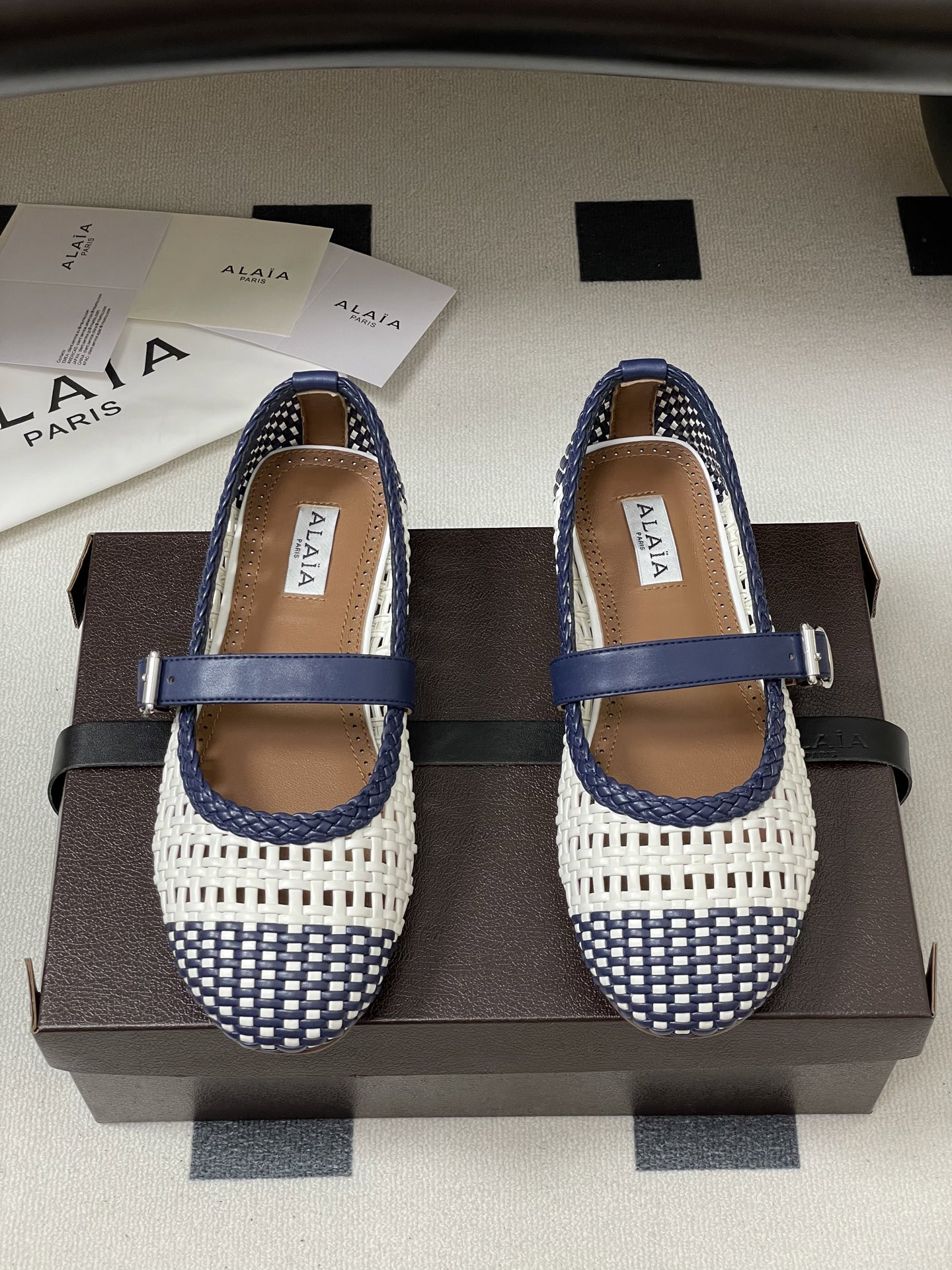 UA Alaïa Hollow Woven Mary Jane Flats(Customized Size 7-10 days production time)