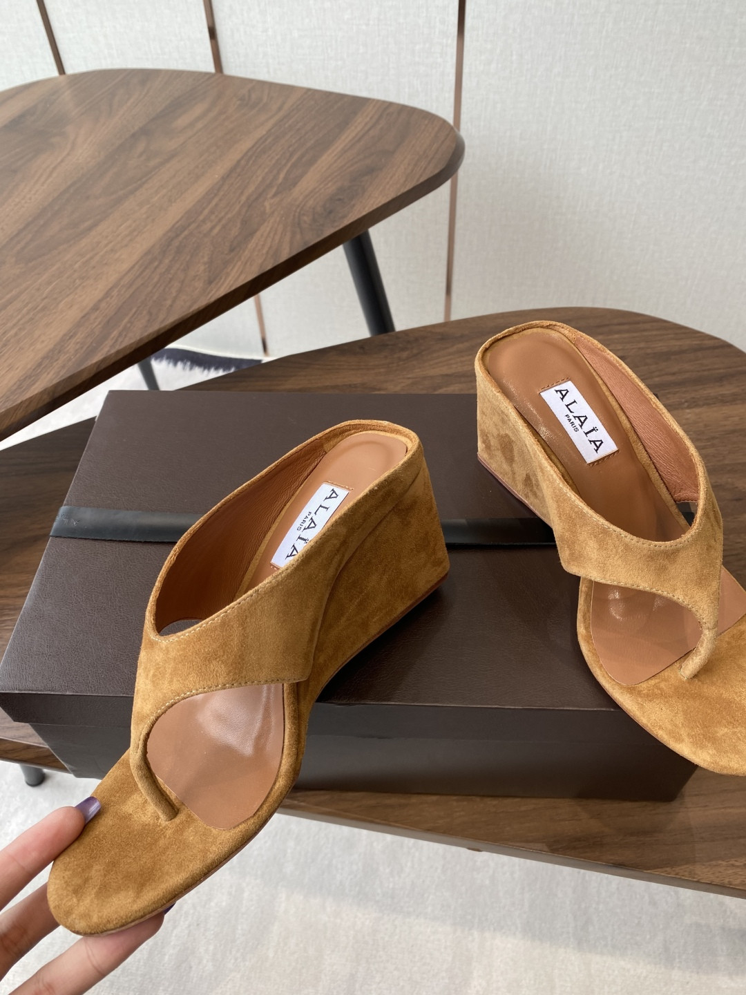 UA Alaia Wedge Cube Satin Sandal(Customized Size 7-10 days production time)