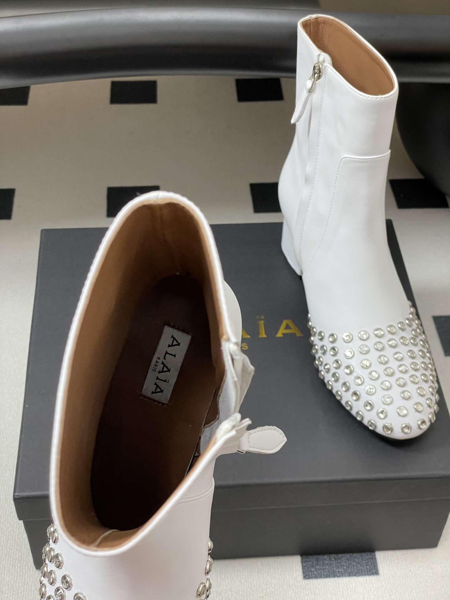 UA Alaia Crystal Diamond Boots 5.5cm Heel(Customized Size 7-10 days production time)